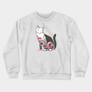 Cat in Cherry Blossom Tattoo Crewneck Sweatshirt